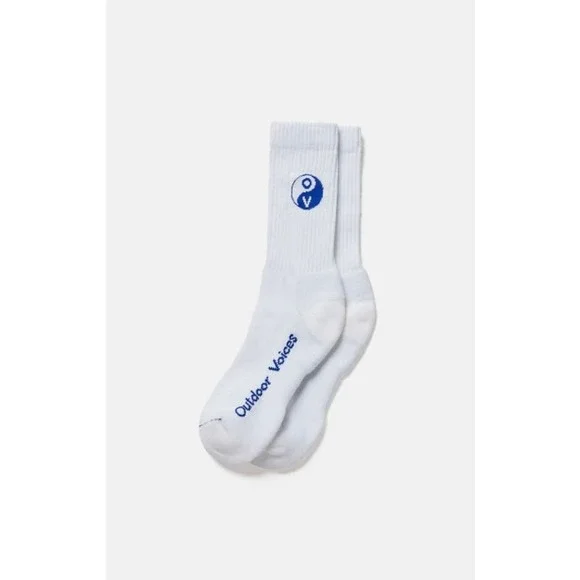 Outdoor Voices Bundle 3 Pair Crew Socks White Size S/M Men 6-8.5 Women 7-9.5 - Picture 3 of 3